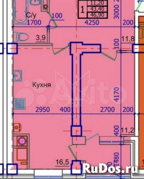 Продам 1 комнатную квартиру 46 м2 изображение 4