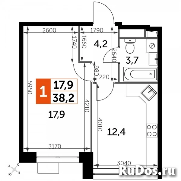 Продам 1 комнатную квартиру 38 м2 изображение 3