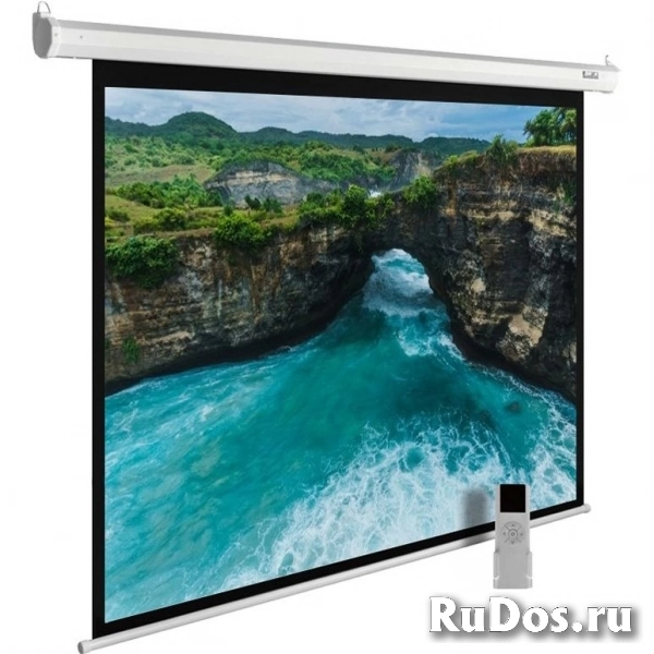 Экран c электроприводом CACTUS 150x200см MotoExpert CS-PSME-200x150-WT 4:3 настенно-потолочный рулонный белый фото