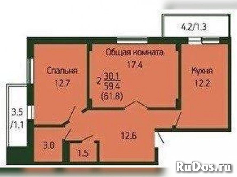 Продам 2 комнатную квартиру 63 м2 изображение 5