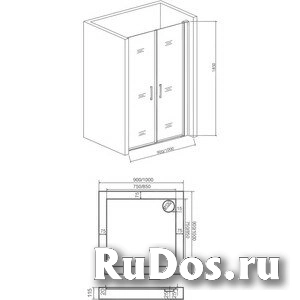 Душевая дверь Good Door Pandora 90 прозрачная, хром (Pandora SD 90*90) фото