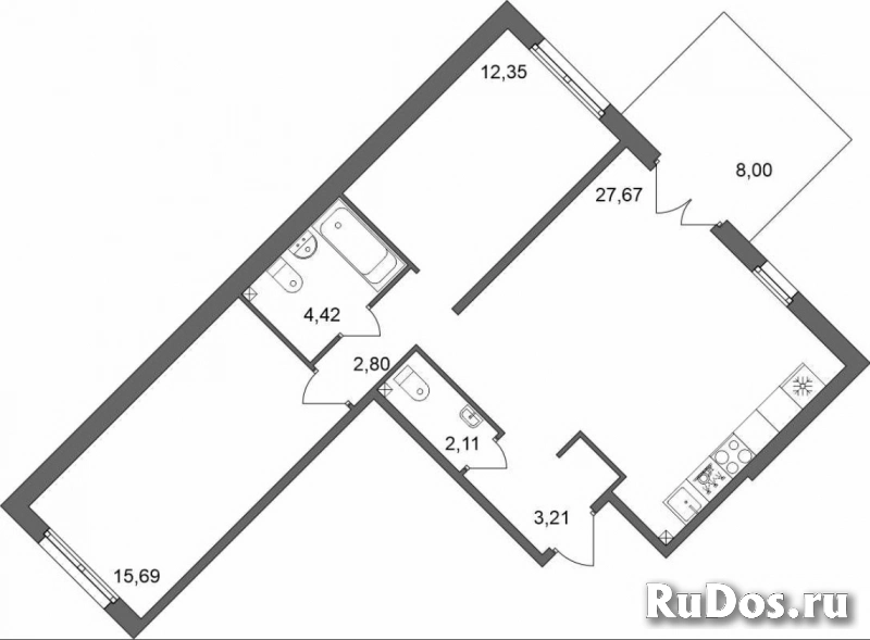 Продам 2 комнатную квартиру 70 м2 изображение 3