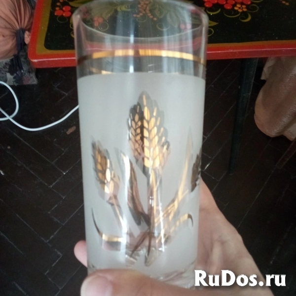 Стаканы итальянские. Золотой колос. Новые. 6 стак. изображение 3