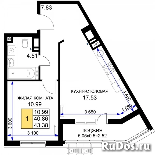 Продам 1 комнатную квартиру 43 м2 фото