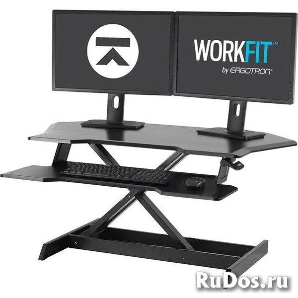 Платформа Ergotron 33-468-921 WorkFit Corner Standing Desk Converter, чёрная фото