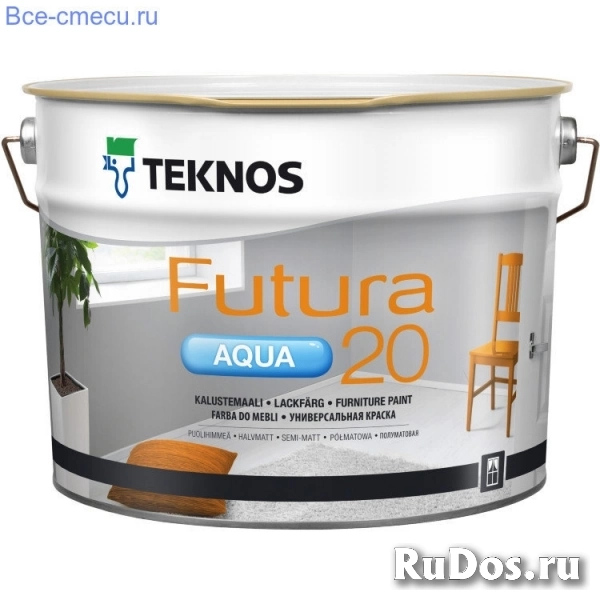 Teknos Futura Aqua 20 Краска универсального применения (банка 9л) фото