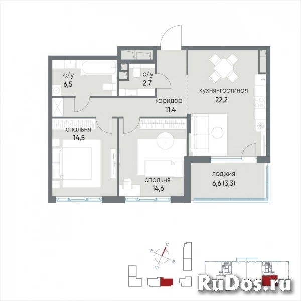 Продам 2 комнатную квартиру 75 м2 фото