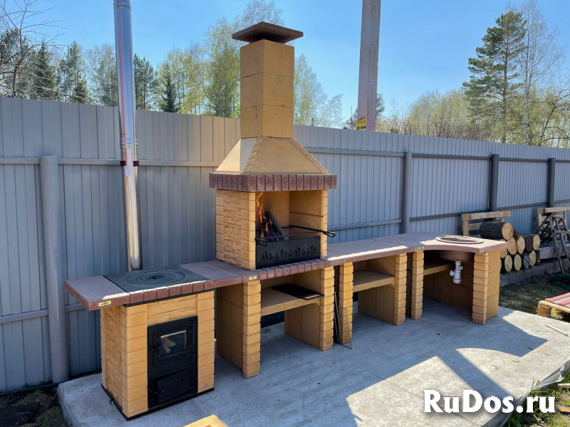 Печь барбекю с мангалом Принц для беседки или участка фотка