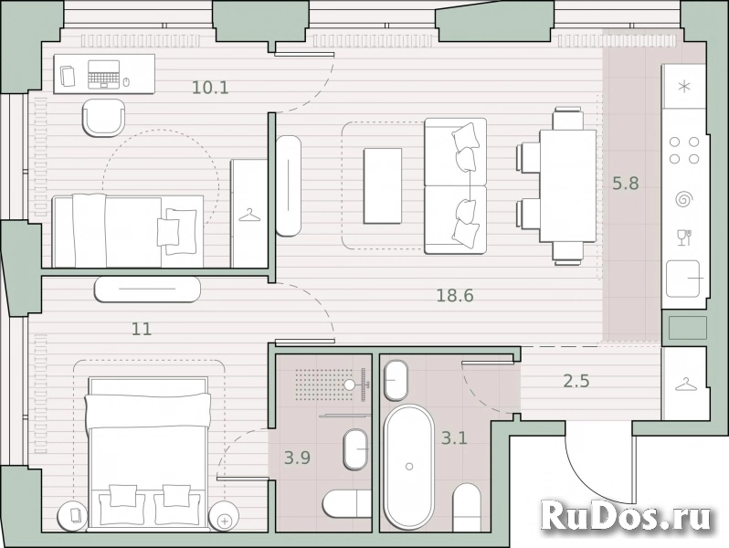 Продам 2 комнатную квартиру 55 м2 фотка