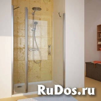 Дверь в душевую нишу GuteWetter LUX DOOR GK-603 115х190 см, ручка CH 07 стекло бесцветное 6 мм профиль хром фото