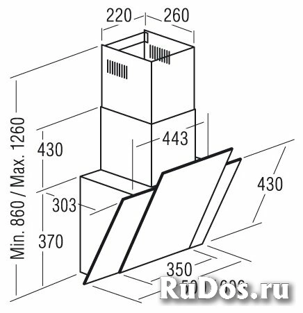 Каминная вытяжка CATA Podium 600 ABK фото