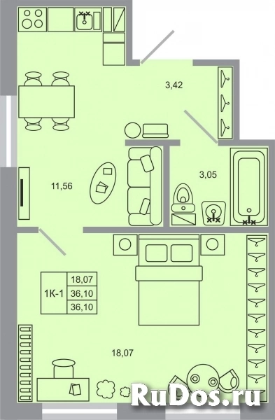 Продам 1 комнатную квартиру 36 м2 фото