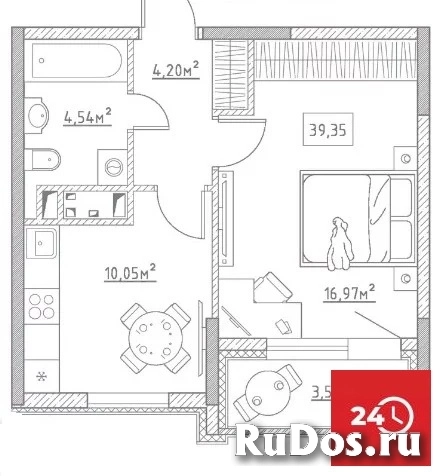 Продам 1 комнатную квартиру 39 м2 изображение 9