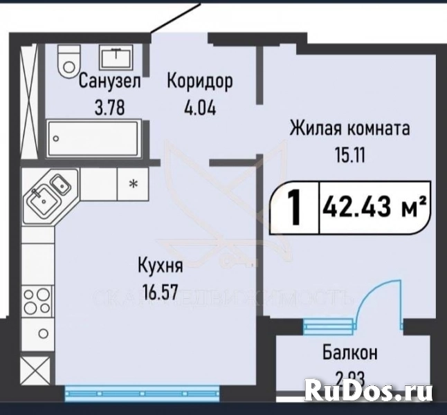 Продам 1 комнатную квартиру 42 м2 фото