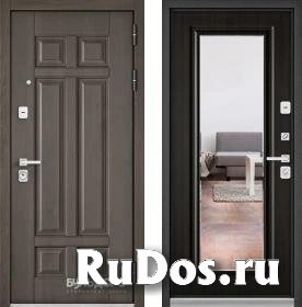 Дверь входная (стальная, металлическая) Бульдорс PREMIUM 90 Дуб шале серебро 9Р-115 с зеркалом quot;Ларче темныйquot; фото