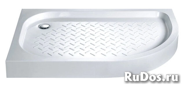 Поддон для душа Cezares TRAY-S-RH-120/90-13-W-L литой из искусственного мрамора, радиальный ассиметричный, R-550. фото