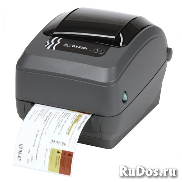 Термотрансферный принтер штрих-кода (этикеток) Zebra GX430t, 300 dpi, RS232, USB, LPT (GX43-102520-000) (19996) фото
