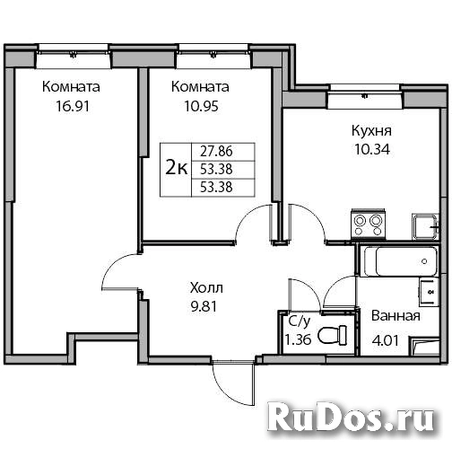 Продам 2 комнатную квартиру 52 м2 фото