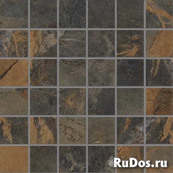 Мозаика облицовочная керамогранит Emilceramica Tele di Marmo Reloaded E0QF Mosaico Fossil Brown Malevic Lappato Lucido ( м2) фото