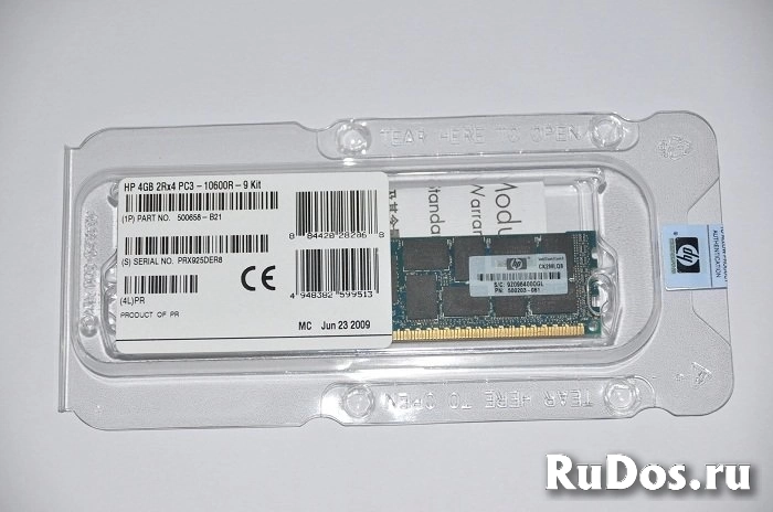 Оперативная память HP 500662-B21 8GB (1x8Gb 2Rank) 2Rx4 PC3-10600R-9 Registered DIMM for BL2x220cG7/280cG6/460cG7/490cG7/620cG7/680cG7, DL160G6/180G6/320G6/360G7/370G6/380G7/580G7/2000. ML330G6/350G6/370G6 фото