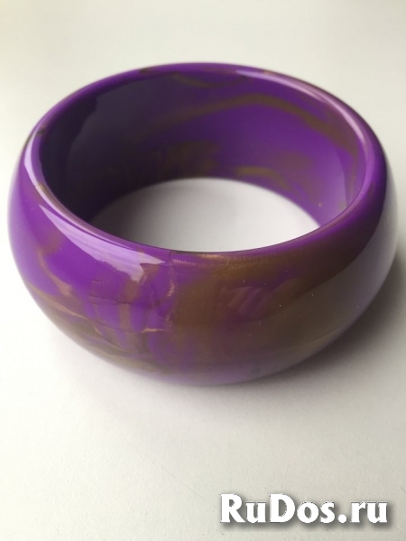 Браслет новый сиреневый фиолетовый золото женский пластик бижутер изображение 4