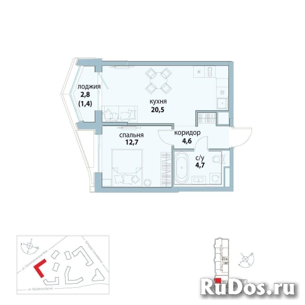 Продам 1 комнатную квартиру 43 м2 фото