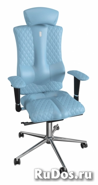 Кресло офисное KULIK SYSTEM ELEGANCE экокожа, светло-синий фото