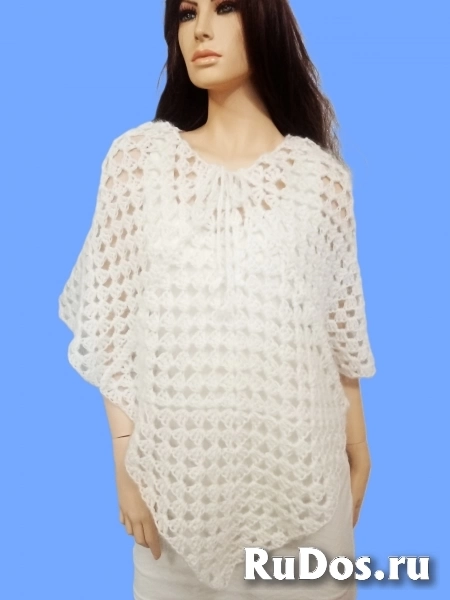 Пончо ручной работы из пуха ангорской козы изображение 12