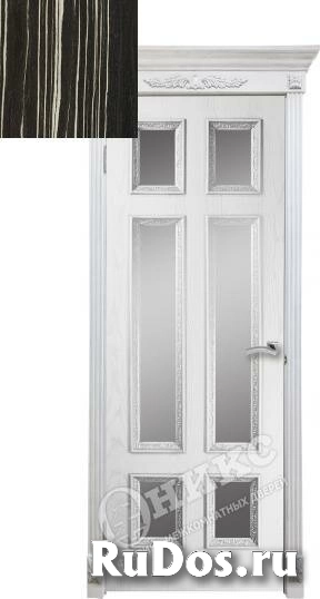 Дверь межкомнатная Оникс Гранд со штапиком Флора co cтеклом Цвет quot;Эбен черныйquot; фото