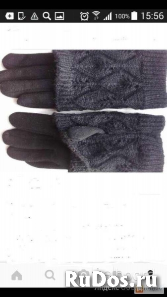 Перчатки новые 44 46 черные теплые верх съемный вязаные аксессуар изображение 8