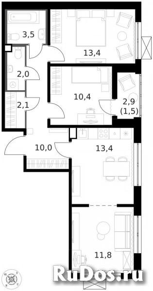Продам 3 комнатную квартиру 68.3 м2 фотка