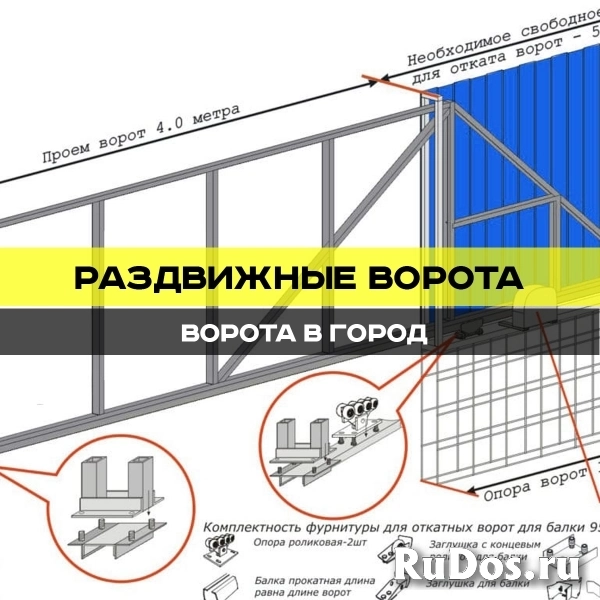 Раздвижные ворота изображение 7