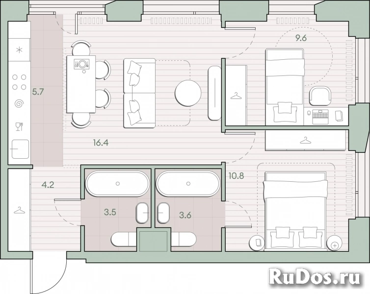 Продам 2 комнатную квартиру 53.8 м2 фотка