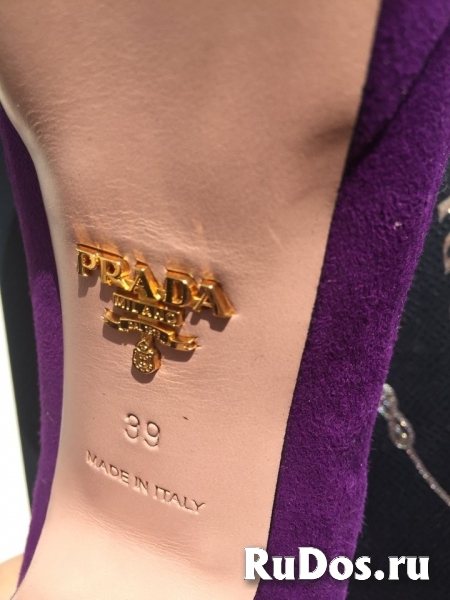 Туфли новые prada италия 39 размер замша сиреневые фиолетовые пла изображение 9