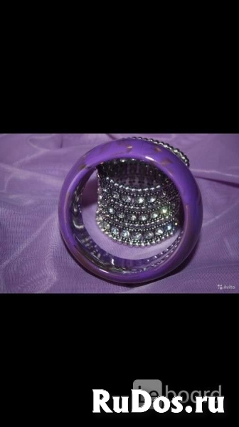 Браслет новый сиреневый фиолетовый золото женский пластик бижутер изображение 3