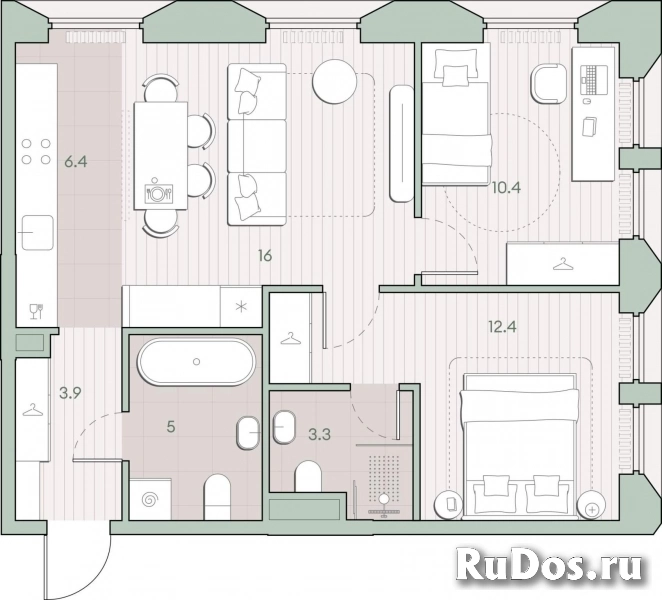 Продам 2 комнатную квартиру 57 м2 фотка