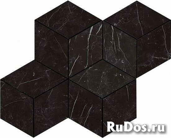 Керамогранит Atlas Concorde (Атлас Конкорд Италия) Marvel Nero Marquina Mosaico Esag. Lapp. 30х35 Marvel Stone Wall AS2K фото