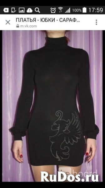 Платье туника capopera италия 46 м чёрное мини шерсть стразы футл фотка