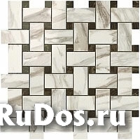 Керамическая плитка ATLAS CONCORDE RUS supernova marble calacatta gold twist mosaic 30.5x30.5 фото