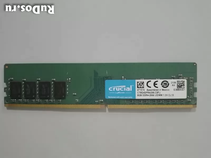 Оперативная память DDR4. 8gb. CRUCIAL. 2666MGz. UDIMM. 1.2v фото