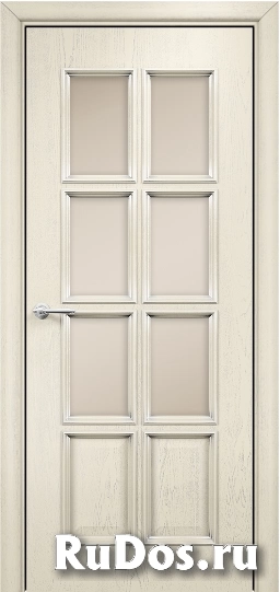 Дверь Оникс модель Неаполь Цвет:эмаль слоновая кость патина серебро Остекление:Сатинат бронза фото