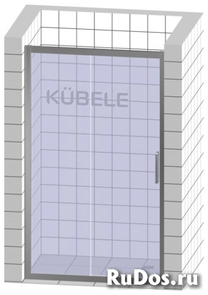 Дверь в душевую нишу Kubele DE019D2 160x200 см, стекло матовое 6 мм, профиль чёрный матовый фото