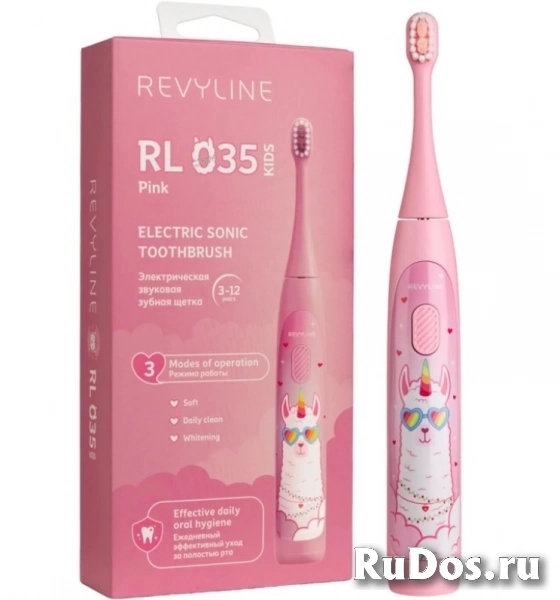 Звуковая щетка Revyline RL 035 Kids, розовый дизайн фото