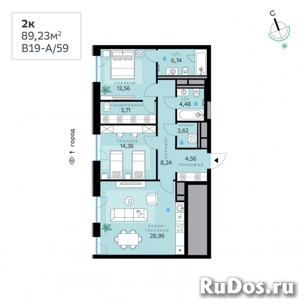 Продам 2 комнатную квартиру 89 м2 фото