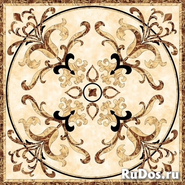 керамическая плитка Infinity Ceramic Ruskin Roseton Beige 120 x 120 (60x60x4) фото