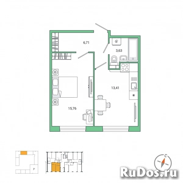 Продам 1 комнатную квартиру 39 м2 фото