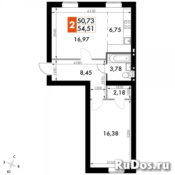 Продам 2 комнатную квартиру 53 м2 фото