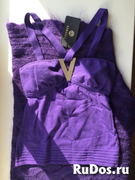 Топ майка новый versace италия 42 44 46 s m размер фиолетовый сир фото