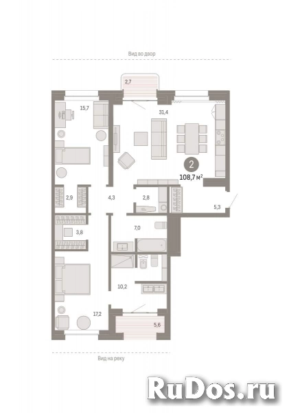 Продам 2 комнатную квартиру 109 м2 фото