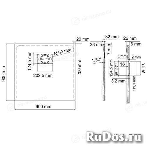 Душевой поддон WasserKraft Main 41T03 90x90x2,6 фото